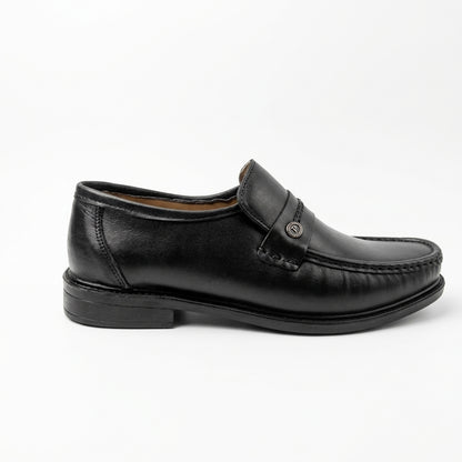 Midnight Luxe Black Braided Leather Loafers for Men
