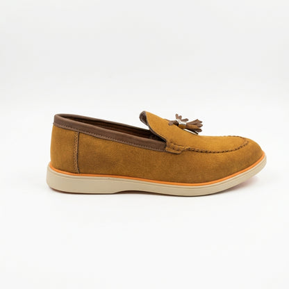 Urban Noir Black Suede Tassel Loafers for Men