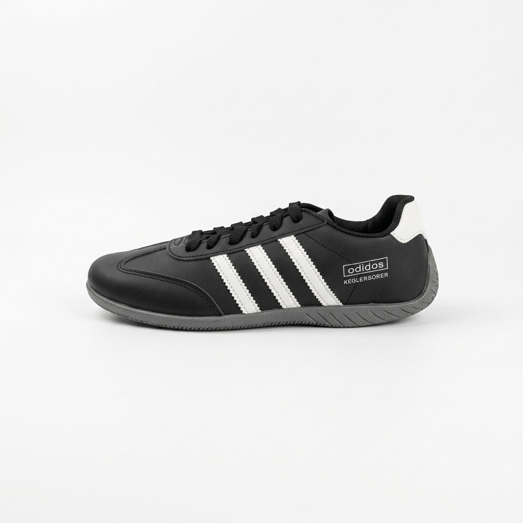 Urban Sprint Black & White Retro Lace-Up Sneakers for Men