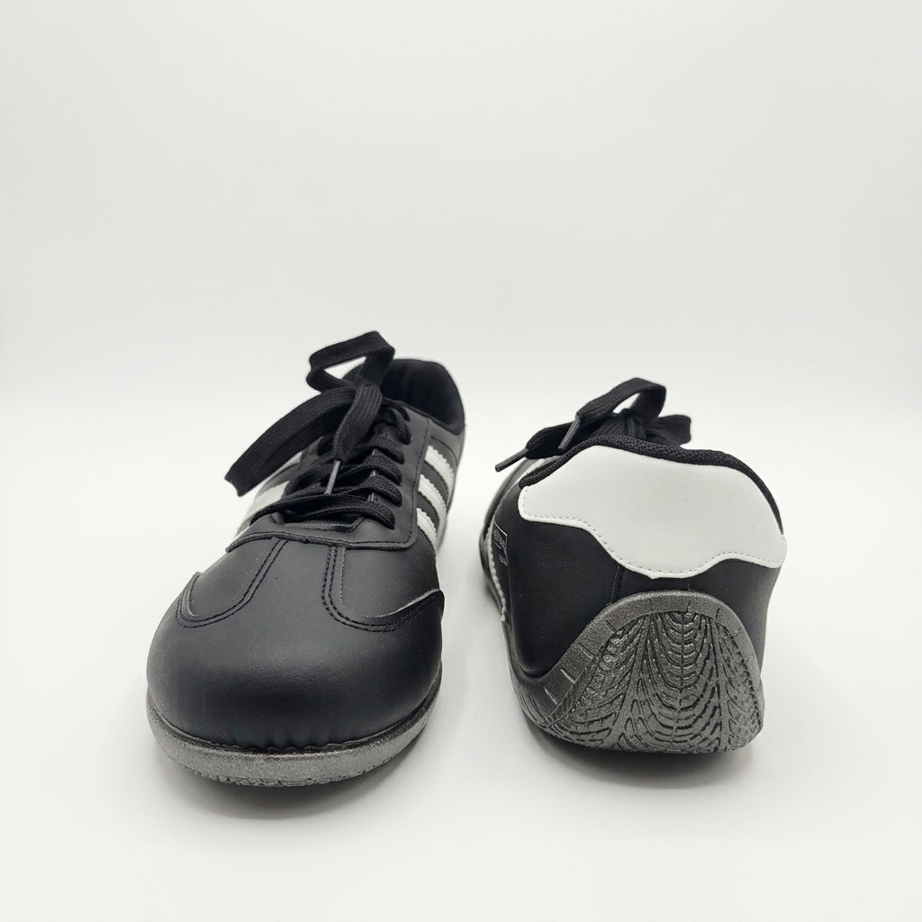 Urban Sprint Black & White Retro Lace-Up Sneakers for Men