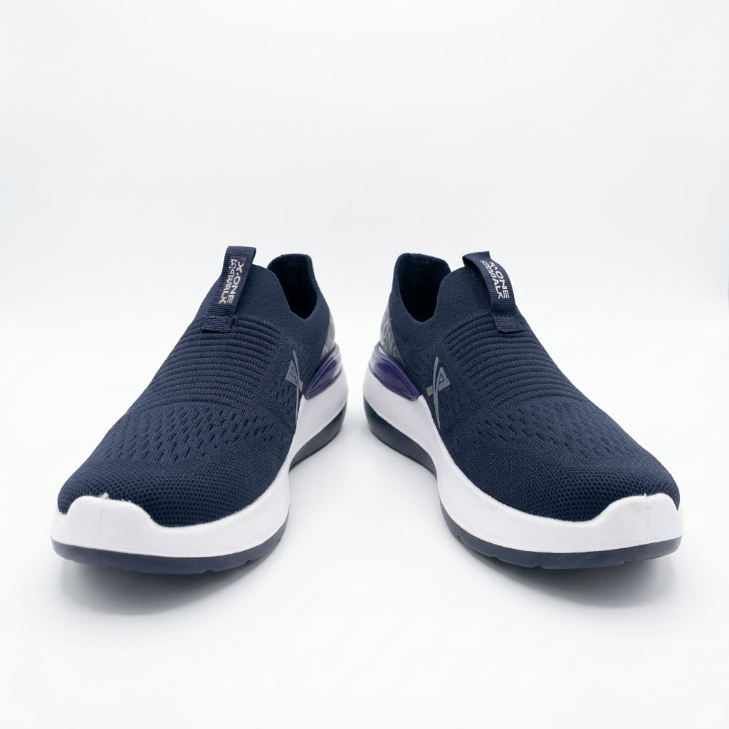 Navy FlexStride Knit Slip-On Sneakers for Men