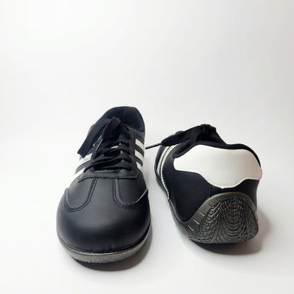 Urban Sprint Black & White Retro Lace-Up Sneakers for Men