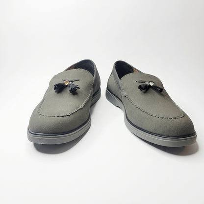 Urban Noir Black Suede Tassel Loafers for Men