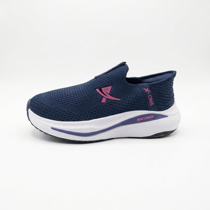 ShadowFlex Black Knit Slip-On Sports Sneakers for Men