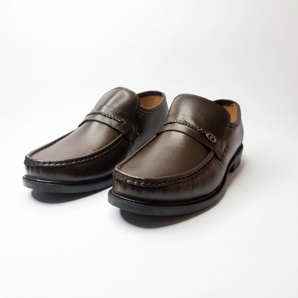 Midnight Luxe Black Braided Leather Loafers for Men