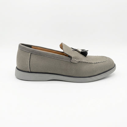 Urban Noir Black Suede Tassel Loafers for Men