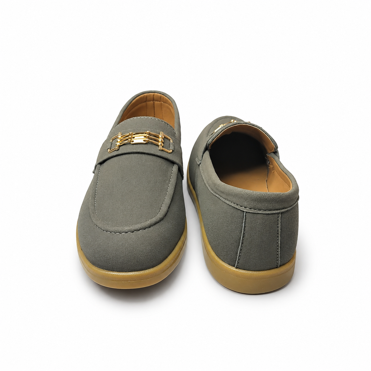 Cocoa Royale Brown Suede Loafers with Gold Horsebit Detail
