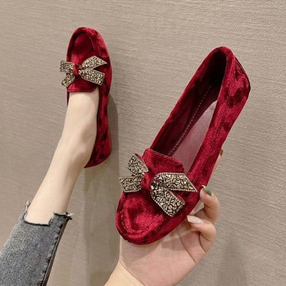Amber Bow Ballet Loafers – Elegant Women's Slip-On Flats