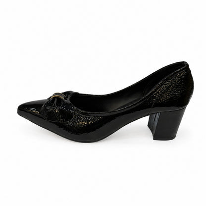 Women’s Black Patent Court Shoes – Elegant Comfortable