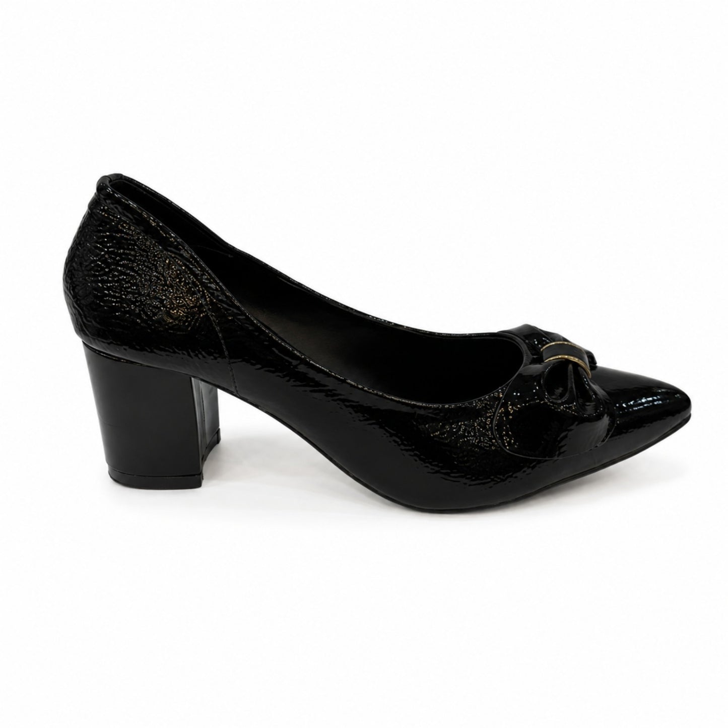 Women’s Black Patent Court Shoes – Elegant Comfortable