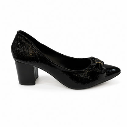 Women’s Black Patent Court Shoes – Elegant Comfortable