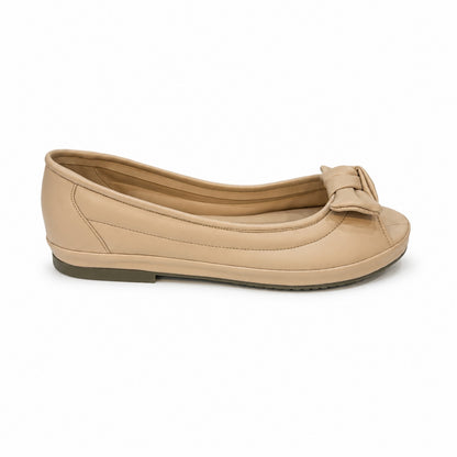 Women’s Beige Bow Semi-Pumps | Comfortable Elegant Shoes
